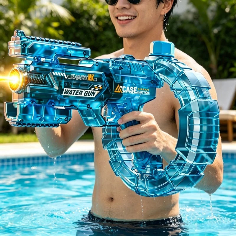 Simulated firing and recoil electric water gun