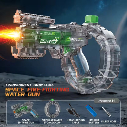 Simulated firing and recoil electric water gun